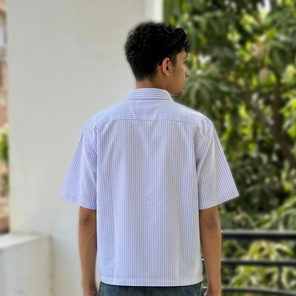 BLUE STRIPED MUMOONS ORIGNAL PRINT