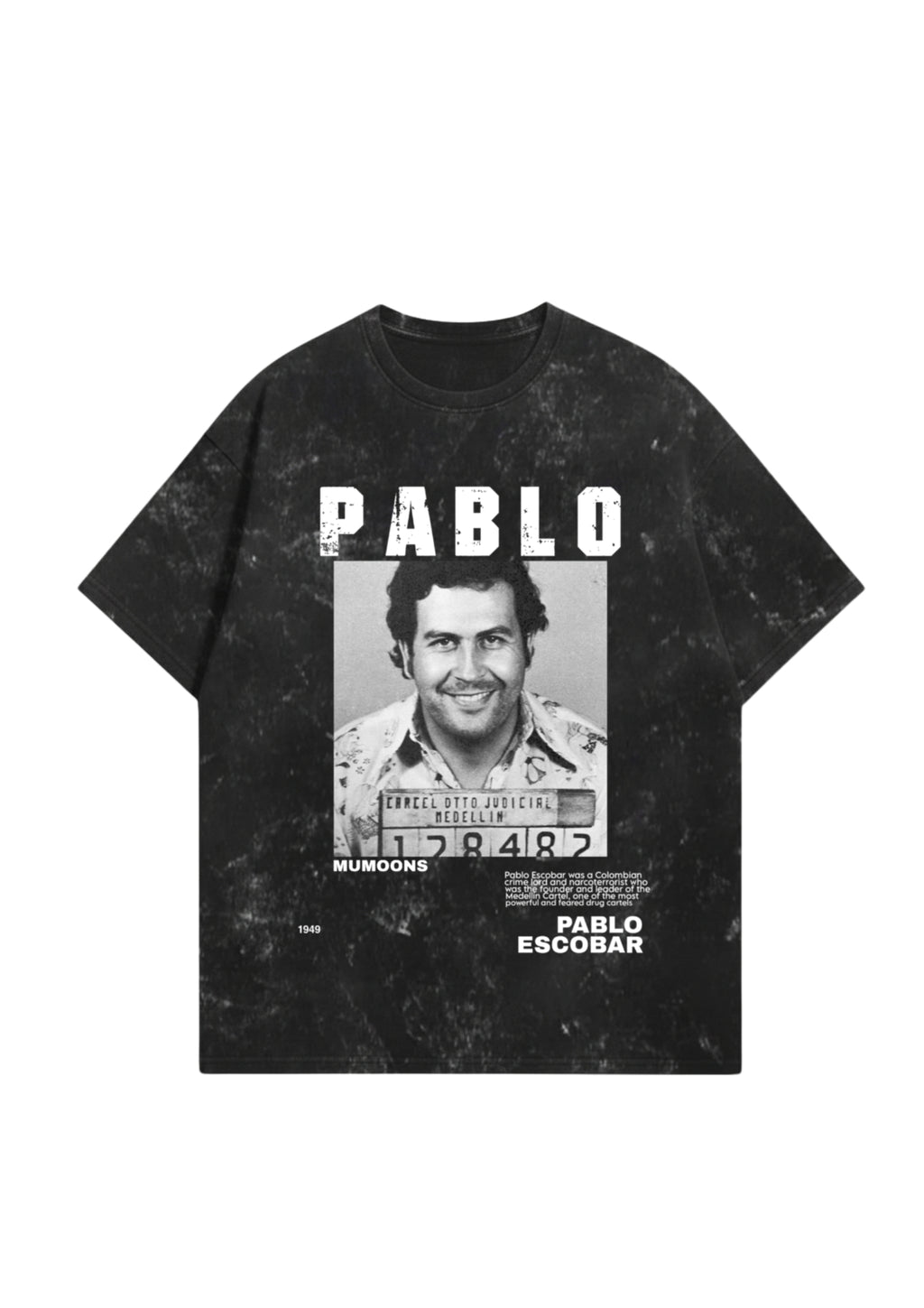 Acid-Washed “Pablo Escobar” Unisex Tee – Premium 300 GSM
