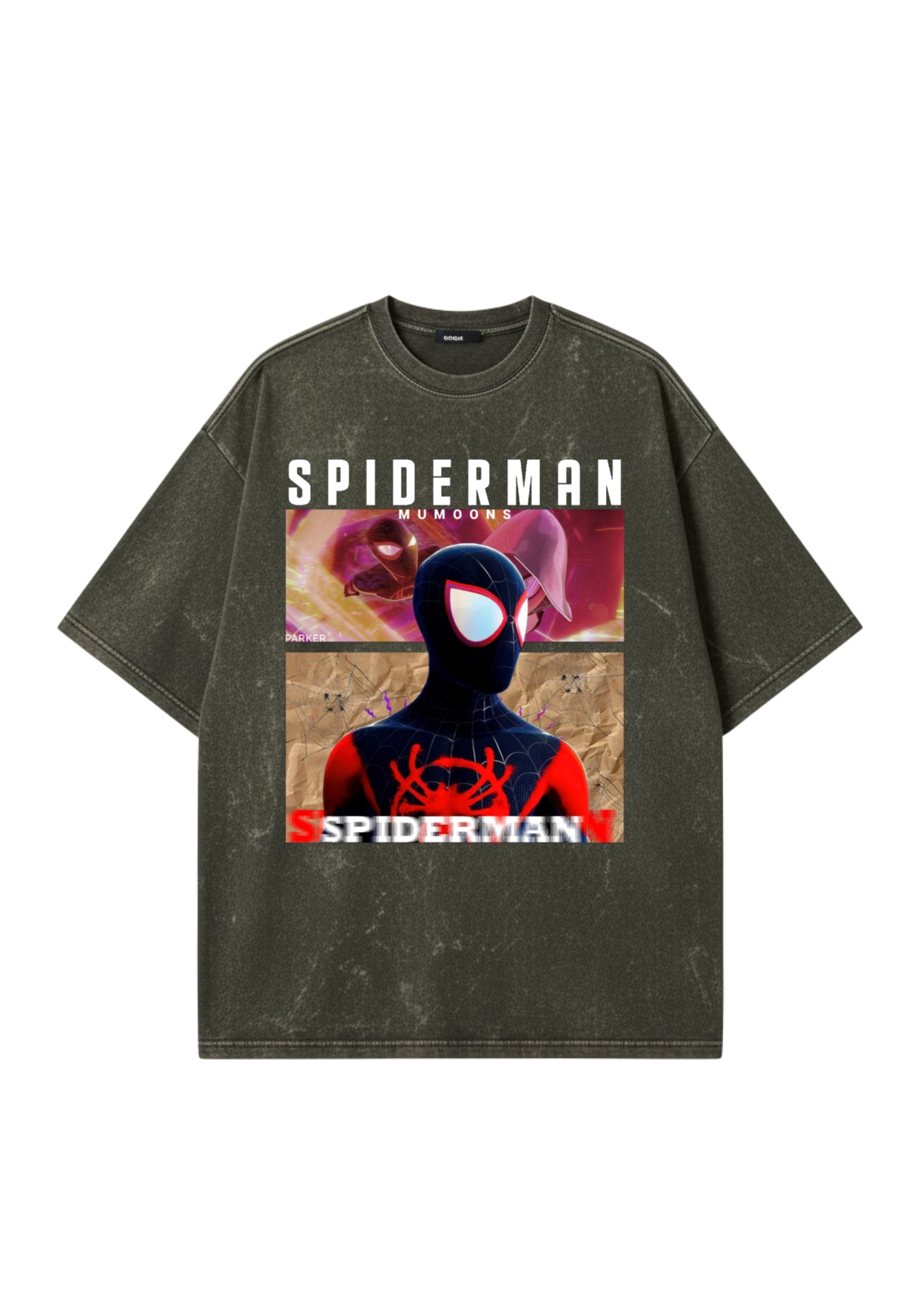Acid-Washed Spiderman Unisex Oversized Tee Premium 300 GSM
