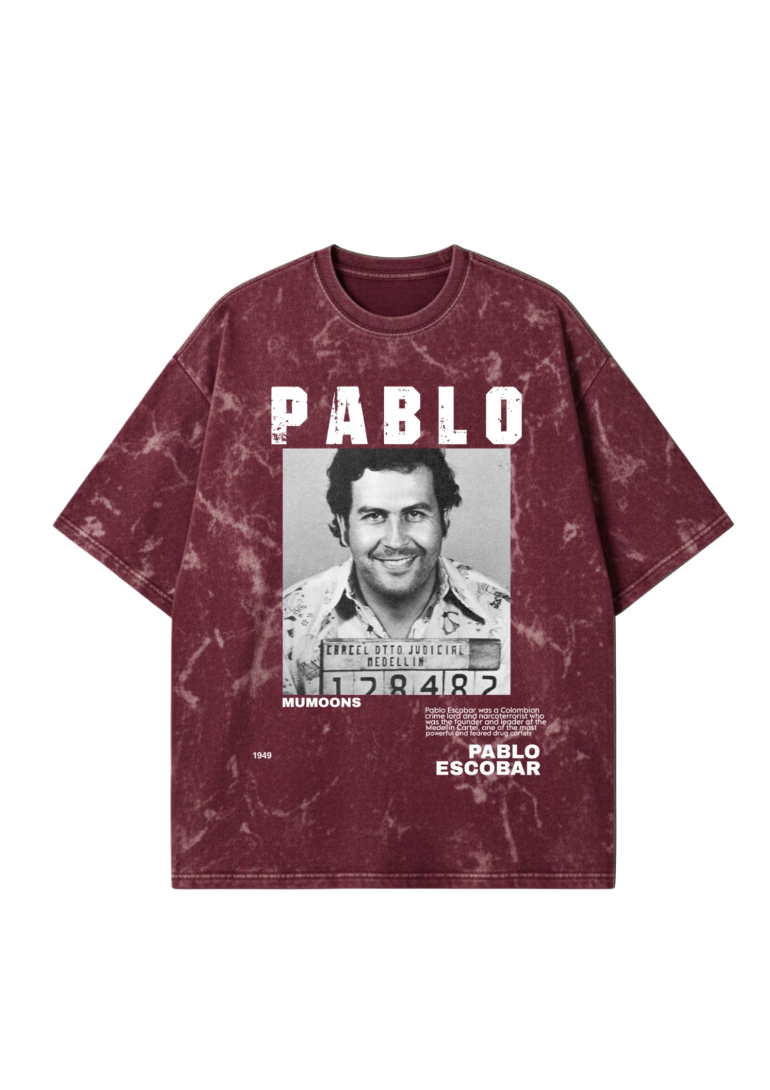 Acid-Washed “Pablo Escobar” Unisex Tee – Premium 300 GSM