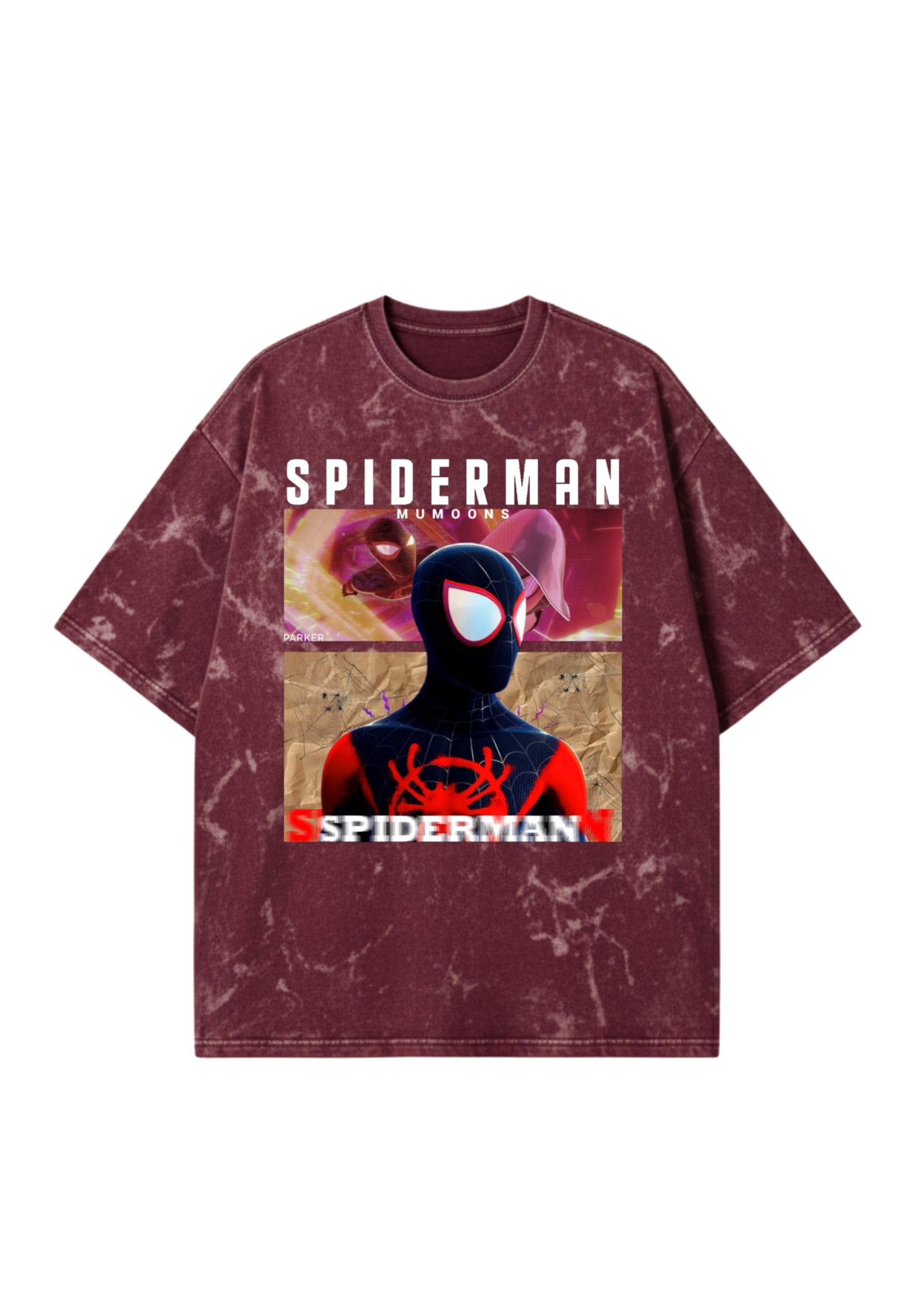 Acid-Washed Spiderman Unisex Oversized Tee Premium 300 GSM