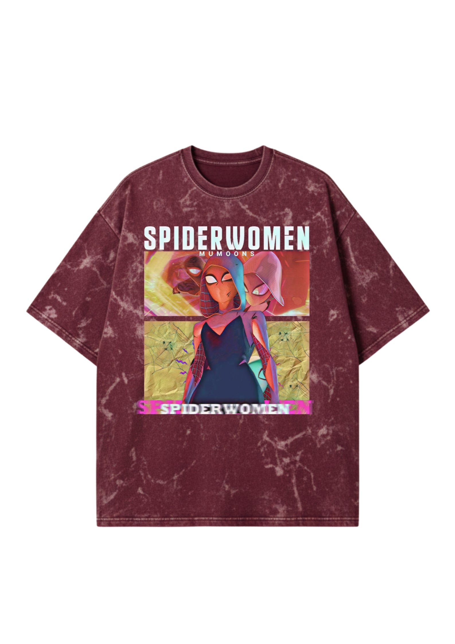Spider Women Graphic Tee – Acid-Washed 300 GSM