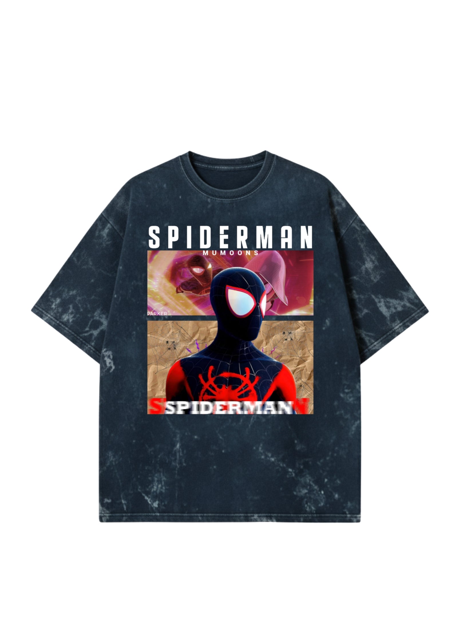 Acid-Washed Spiderman Unisex Oversized Tee Premium 300 GSM