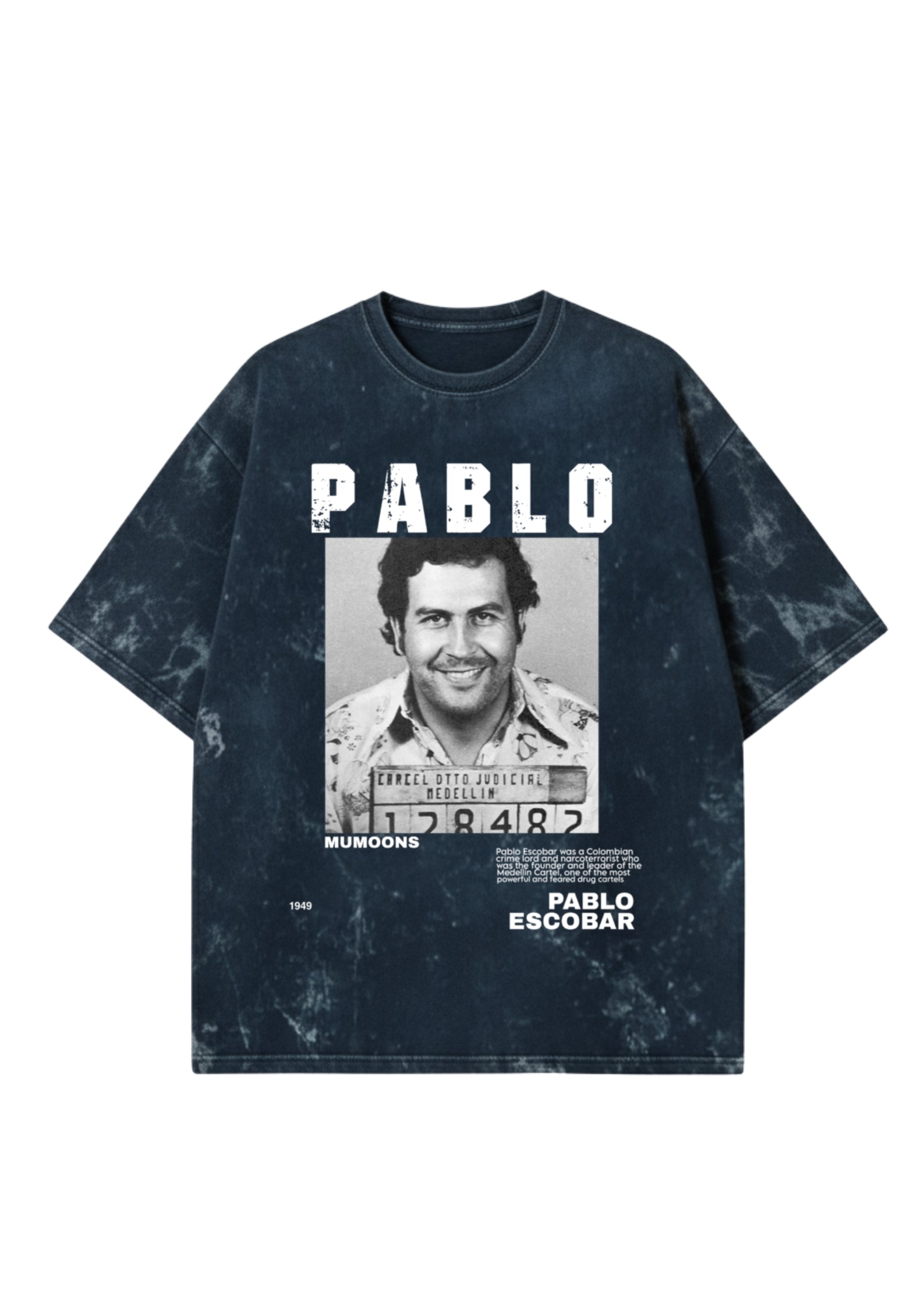 Acid-Washed “Pablo Escobar” Unisex Tee – Premium 300 GSM