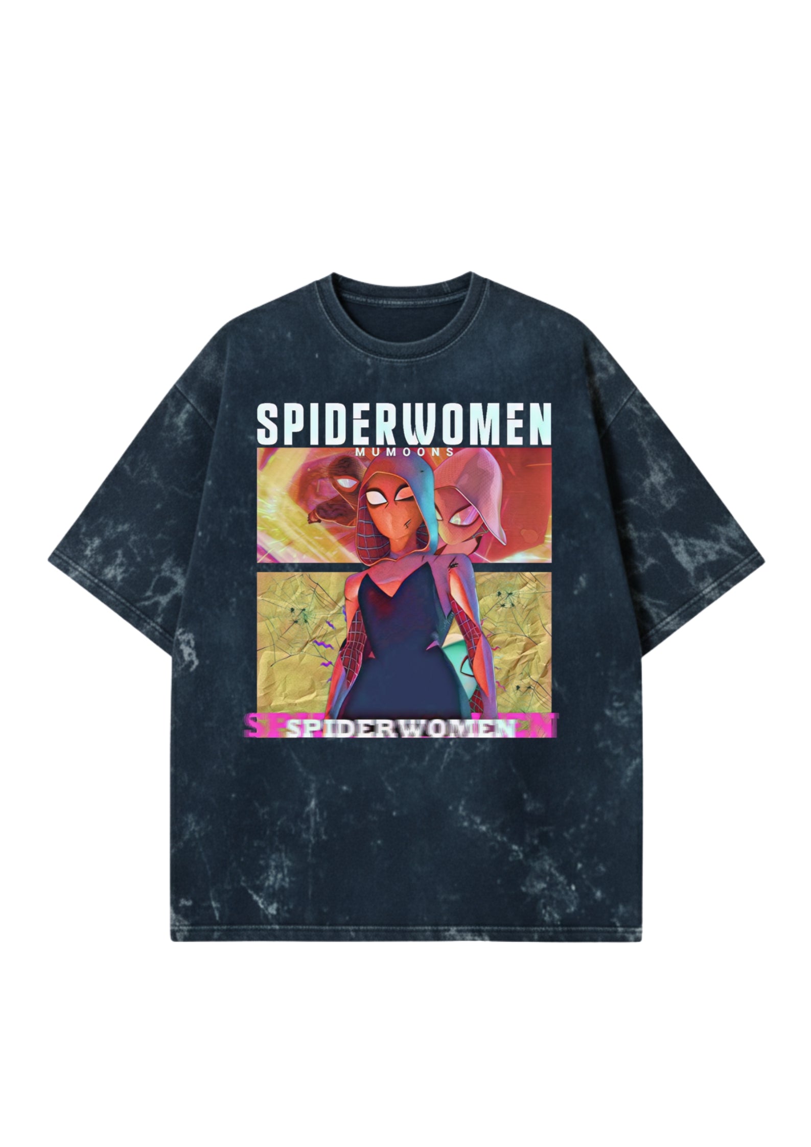 Spider Women Graphic Tee – Acid-Washed 300 GSM