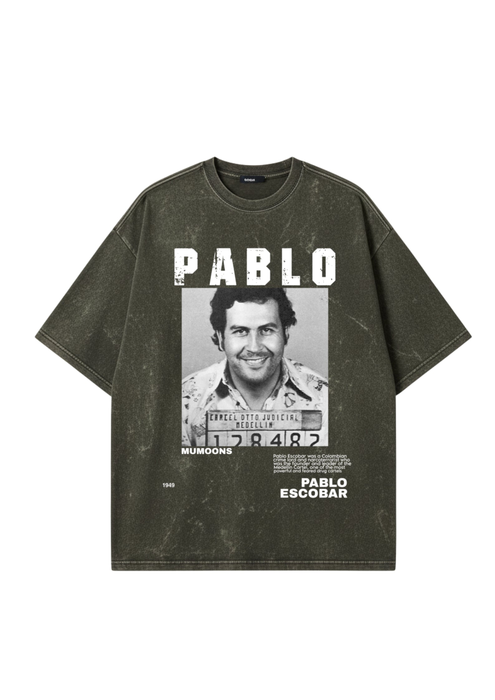 Acid-Washed “Pablo Escobar” Unisex Tee – Premium 300 GSM