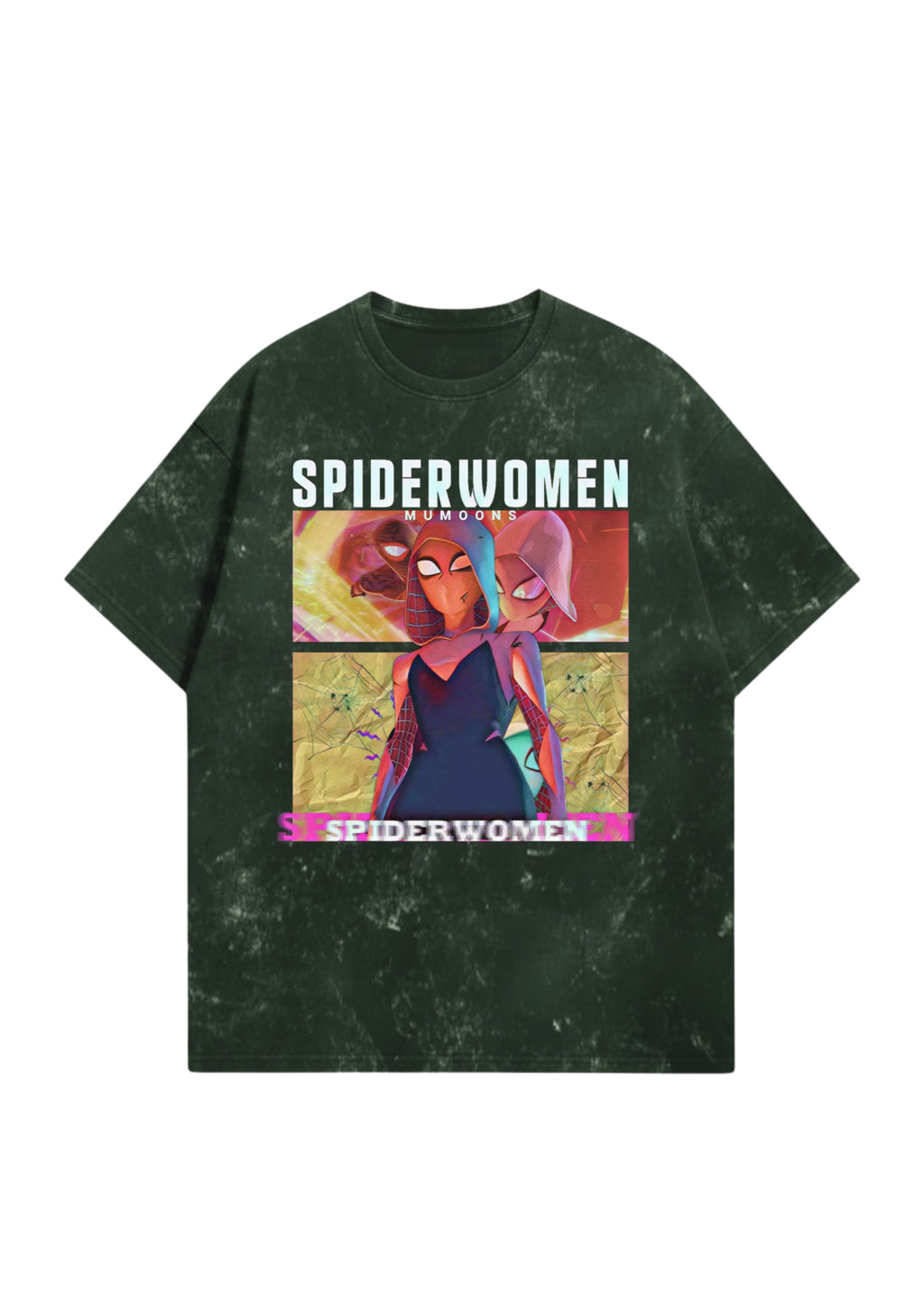 Spider Women Graphic Tee – Acid-Washed 300 GSM