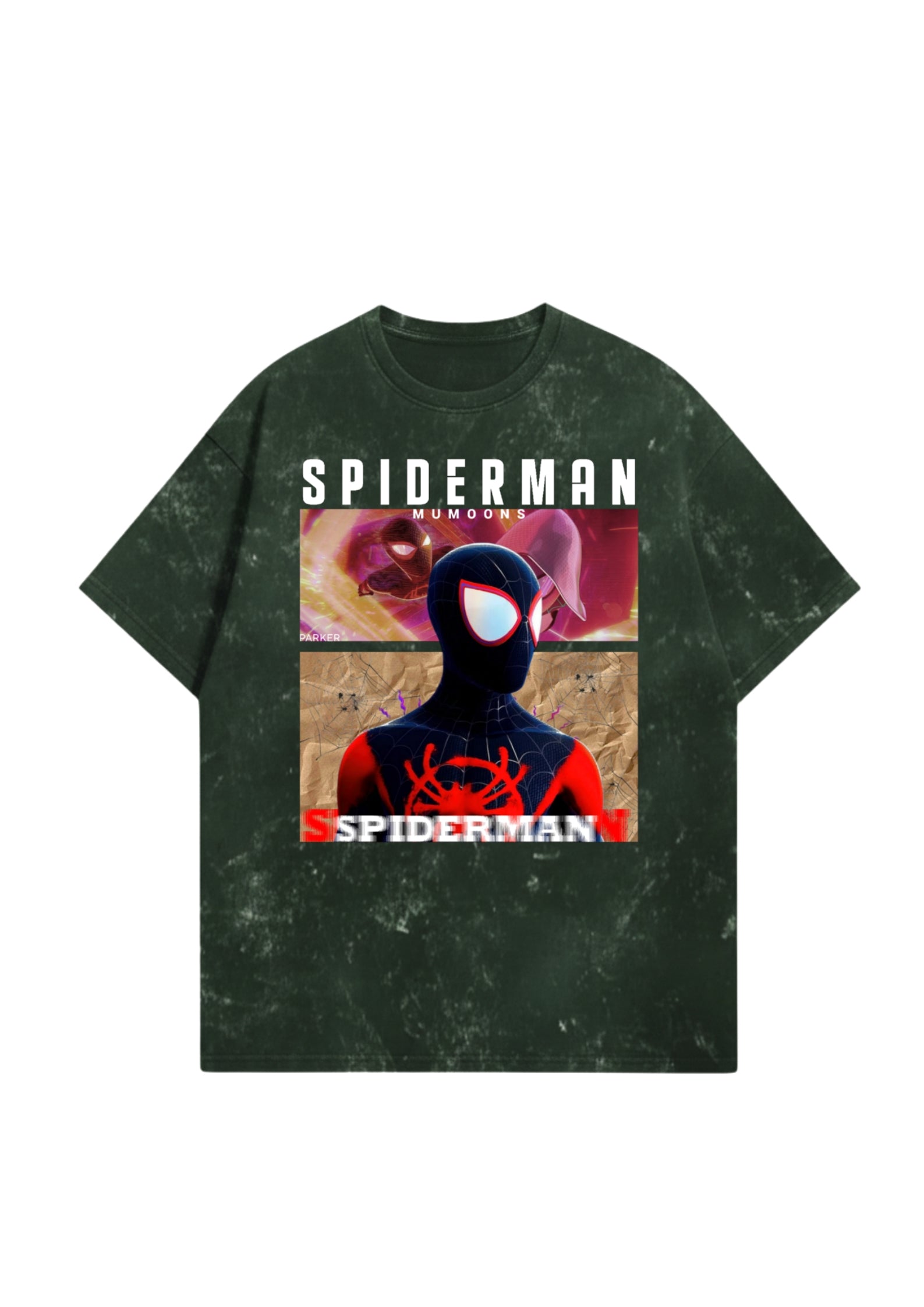 Acid-Washed Spiderman Unisex Oversized Tee Premium 300 GSM