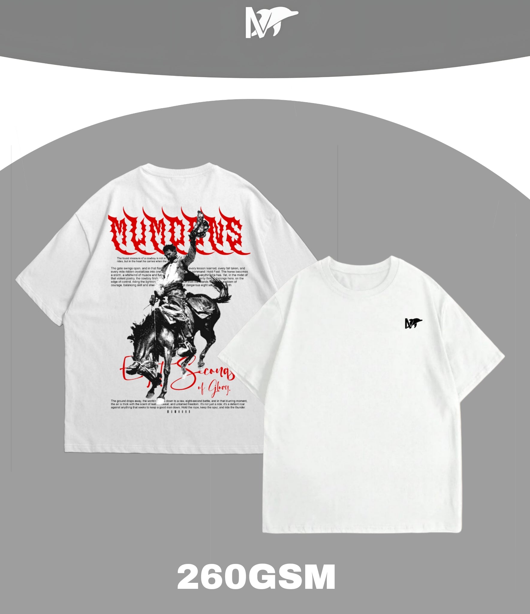 Cowboy Oversized Unisex Tee – Premium 260 GSM Heavyweight Cotton