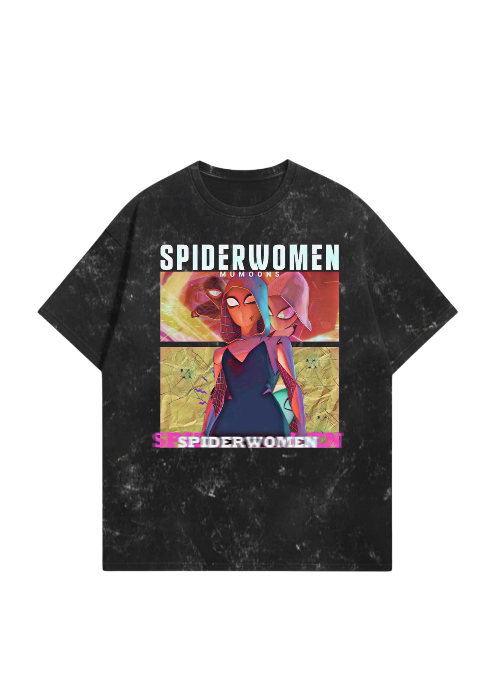 Spider Women Graphic Tee – Acid-Washed 300 GSM