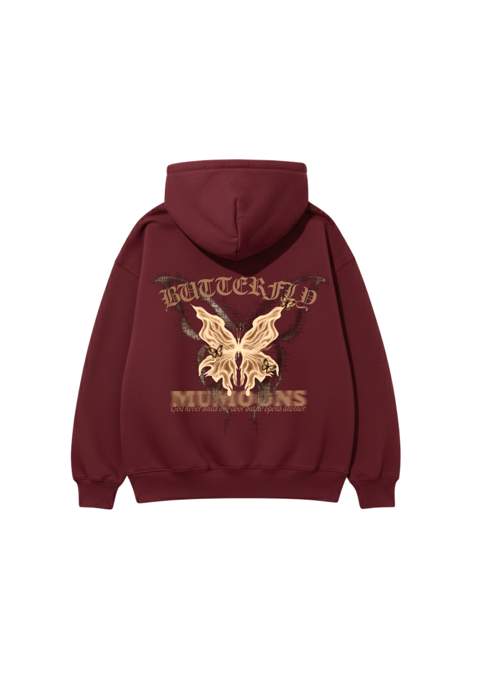 Oversized Unisex Butterfly Hoodie – Premium 400 GSM Heavyweight Cotton